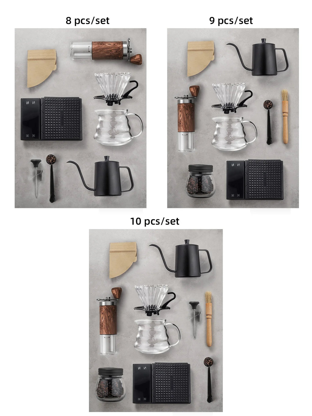 1 set Pour Over Coffee Maker Set, Coffee Starter Kit, Portable Coffee Set, Travel Coffee Accessories Tools, Festival Gifts
