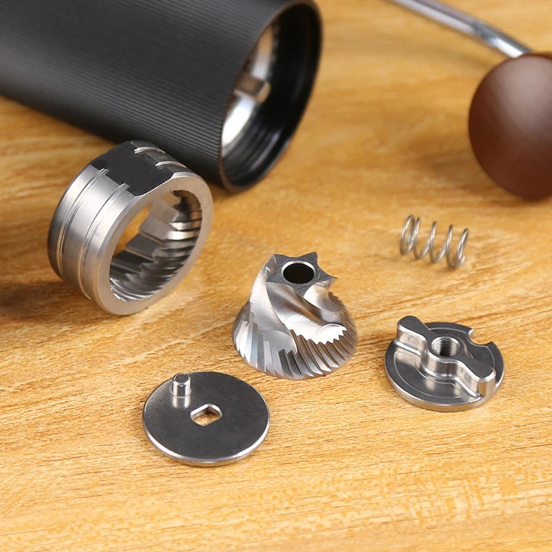 Household Portable Steel Burr Manual Coffee Bean Grinder Aluminum Alloy Coffee Grinder