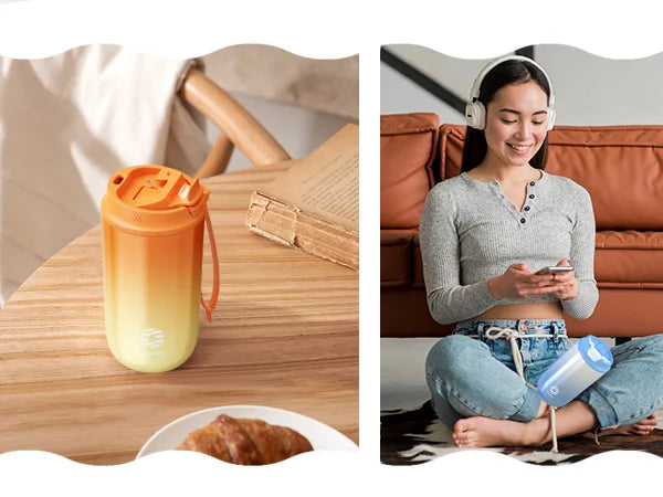 FEIJIAN-Stainless Steel Travel Thermal Mug, Leak-Proof Thermos Bottle, Tea Cup, Vacuum Flask, Insulated Cups with Straw