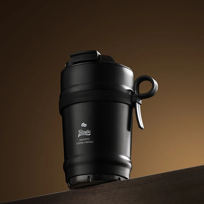 BINCOO Ceramic lined coffee cup, practical insulated cup, portable portable portable water cup, men's and women's 316 stainless