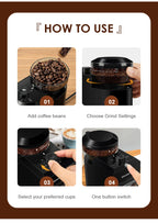 Electric Burr Mill Coffee Grinder Automatic Coffee Bean Grinding With 28 Grind Settings For Espresso French Press Drip 2-12 Cup