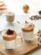 1PCS Double Wall Glass Cup Clear Coffee Mug With Handle For Hot Cold Beverage Milk Juice Drinkware Set 220/300/400ml