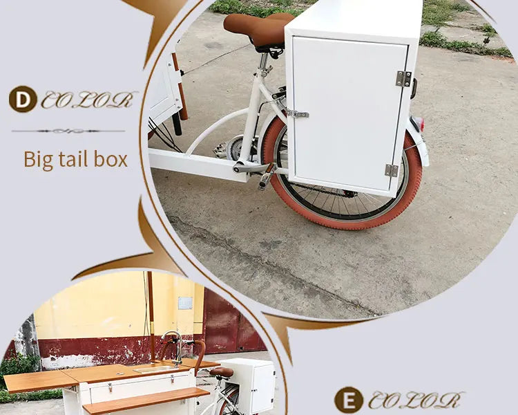 Outdoor Business Bike Electric Coffee Bike For Drink Food Bike