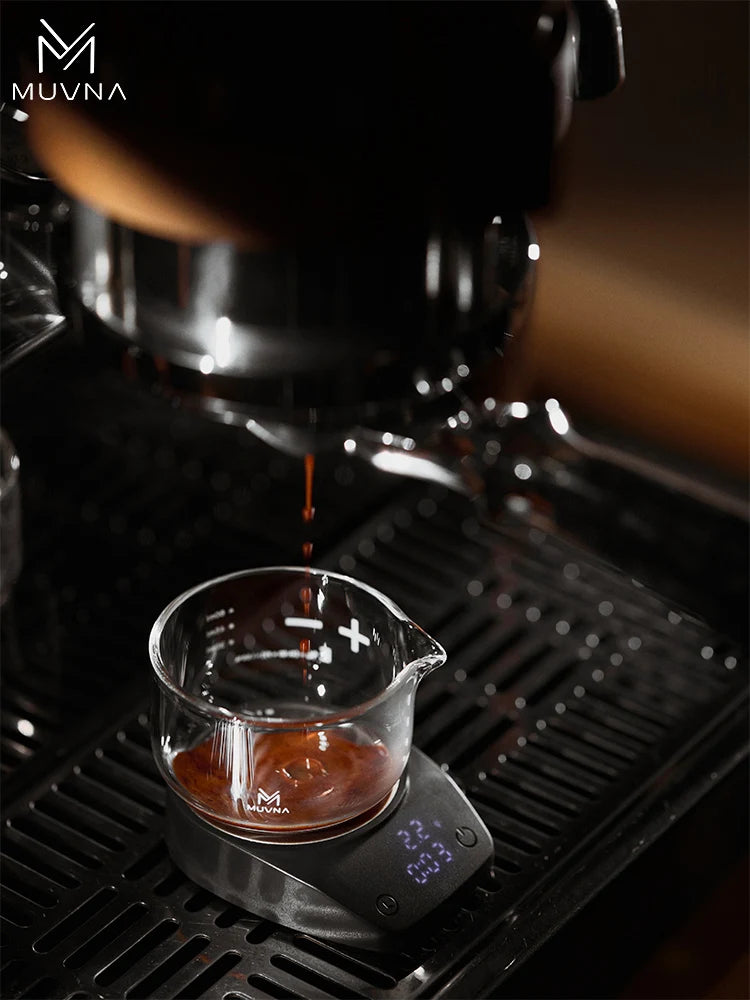 MUVNA-Mini Escala Espresso Eletrônico Exact 0.1g, Alta Precisão,Pesando LED, Balança de Café Portátil, Pó Recebendo Cup, 0.1g