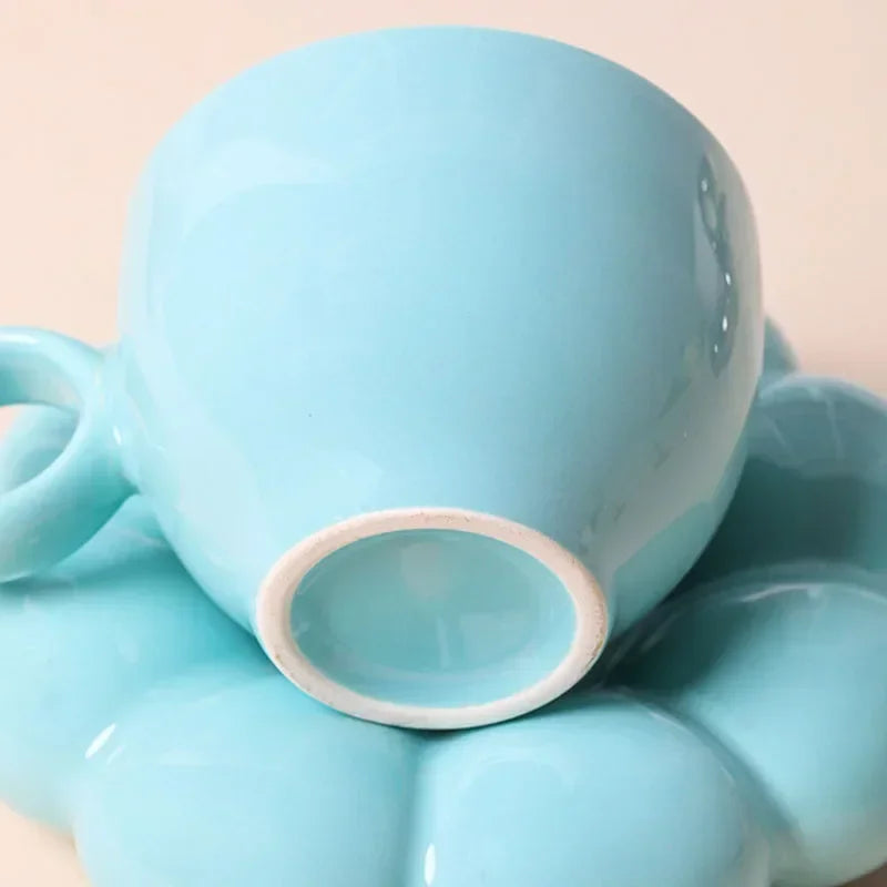 Coffee Cup Set Office Afternoon Tea Mug Kitchen Drinkware Coffee Mug Home Accessories Creative Ceramic Sunflower Cloud Milk Cups