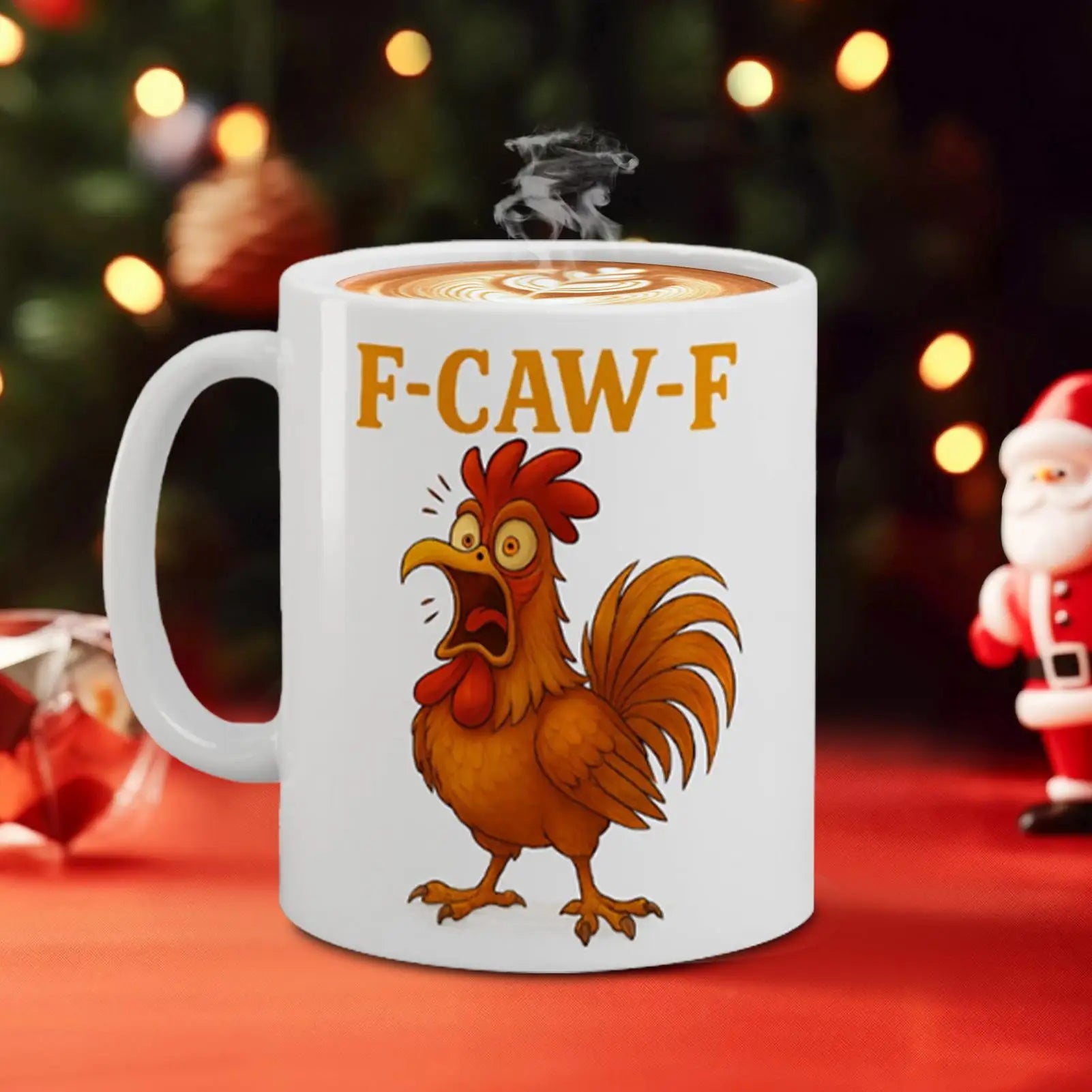 Coffee Mug Ceramic F-CAW-F Drinkware 11oz Poultry Rooster Coffee Cup for Milk Juice Soda Beer Wine Kitchen Office Travel Picnic