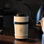 BINCOO Ceramic lined coffee cup, practical insulated cup, portable portable portable water cup, men's and women's 316 stainless