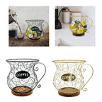 Coffee Pod Holder Metal Mug Shaped Large Capacity Coffee Capsule Holder for Kitchen Countertop Bar Accessories Home Desktop