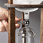 Home European American ice drip coffee pot Cold brew pot Wooden hand brew coffee set Ice brew coffee pot drip type