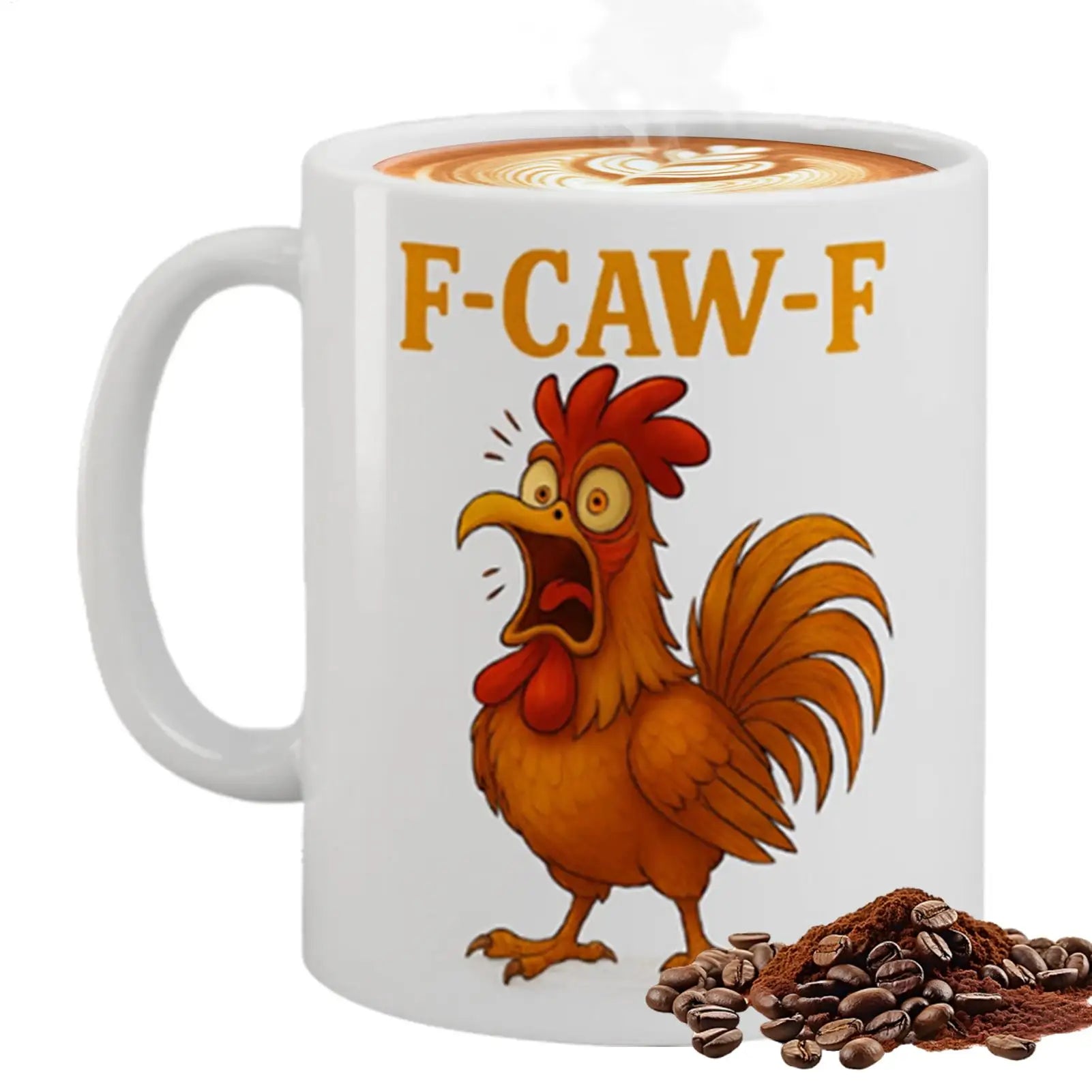 Coffee Mug Ceramic F-CAW-F Drinkware 11oz Poultry Rooster Coffee Cup for Milk Juice Soda Beer Wine Kitchen Office Travel Picnic