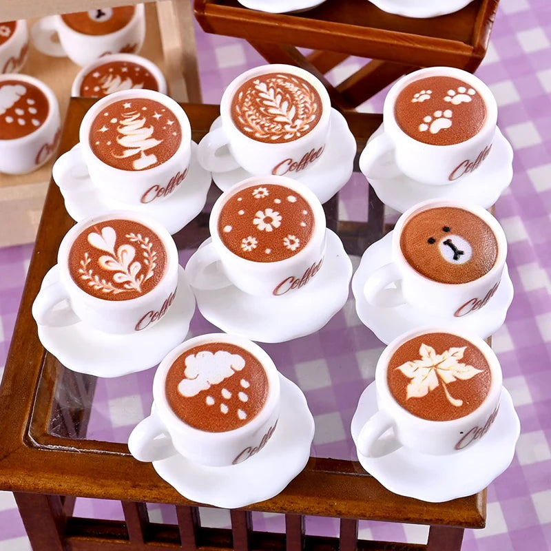 DIY Accessories for Miniature Dollhouse: 10pcs Kawaii Simulation Coffee Cup Set
