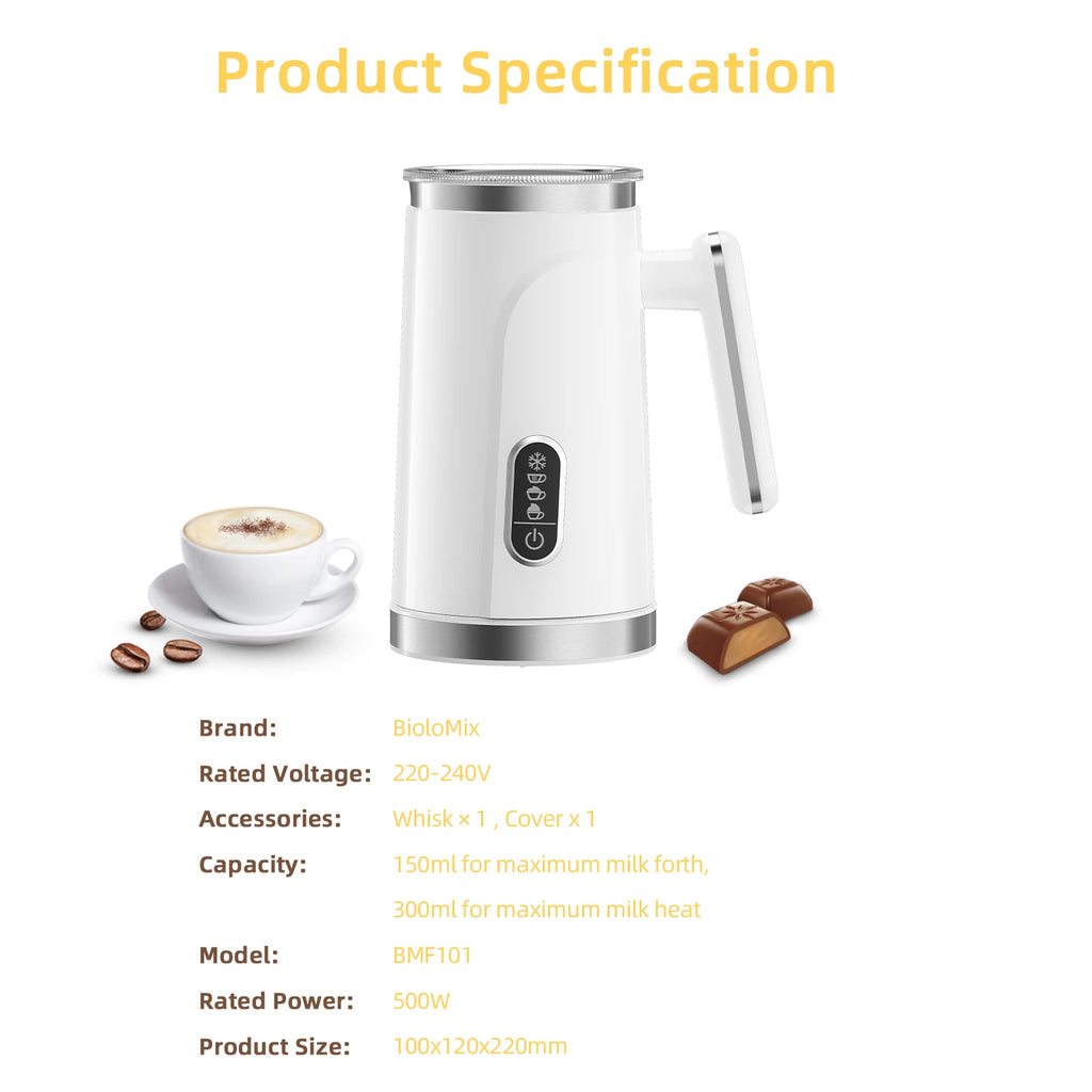 Coffart Automatic Milk Frother Electric Hot and Cold for Making Latte Cappuccino Fully Automatic Coffee Frothing Foamer