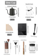 1 set Pour Over Coffee Maker Set, Coffee Starter Kit, Portable Coffee Set, Travel Coffee Accessories Tools, Festival Gifts