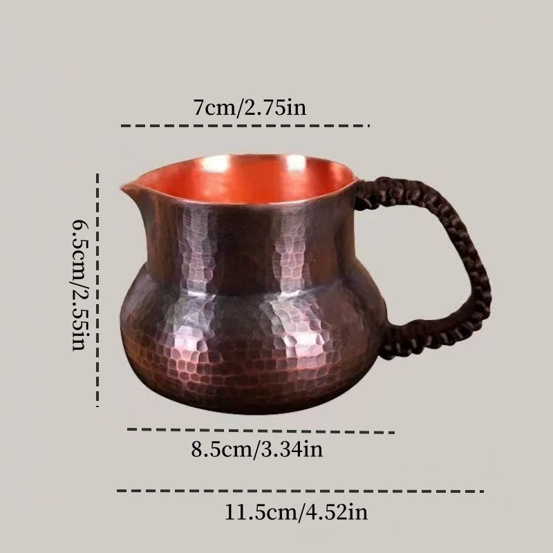 Handcrafted Pure Copper Coffee Mug Creativity Retro Weave Handle Moscow Water Mule Breakfast Cup Moscow Drinkware Tableware