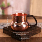 Handcrafted Pure Copper Coffee Mug Creativity Retro Weave Handle Moscow Water Mule Breakfast Cup Moscow Drinkware Tableware