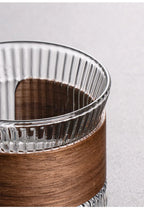 Gianxi Glass Coffee Mug Japanese Style  Walnut Cup SleeveTransparent Kawaii Cup Coffeeware Beautiful Tea Mugs Beer Mug Cute Mug