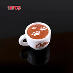 DIY Accessories for Miniature Dollhouse: 10pcs Kawaii Simulation Coffee Cup Set