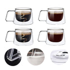 200ml Double Wall Glass Coffee Mug French Creative Mug Heat-resistant Espresso Cup Thermo Insulated Cup Tea Water Drinkware Set