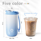 FEIJIAN-Stainless Steel Travel Thermal Mug, Leak-Proof Thermos Bottle, Tea Cup, Vacuum Flask, Insulated Cups with Straw