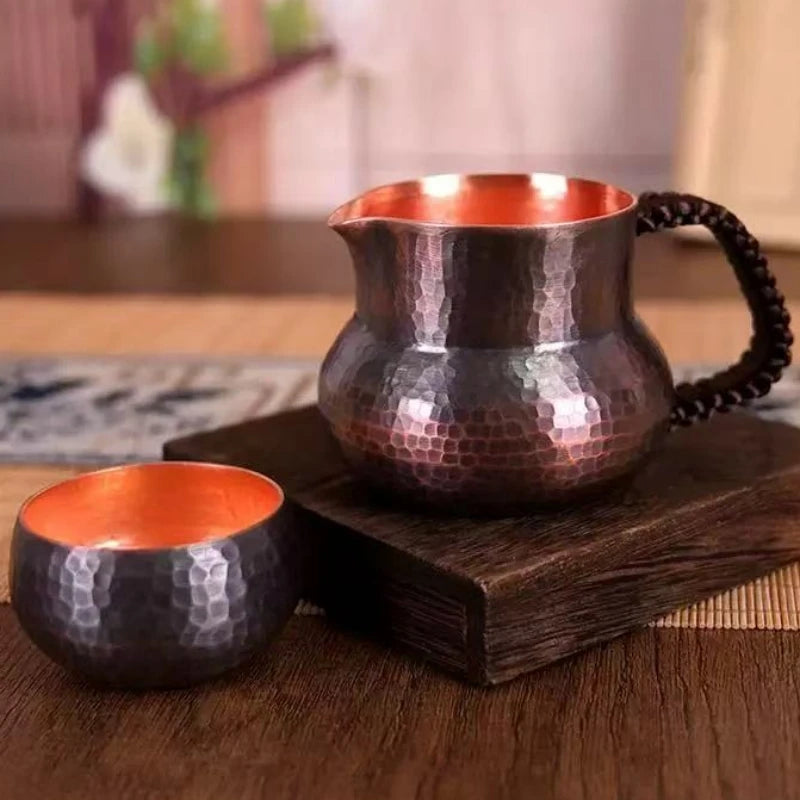 Handcrafted Pure Copper Coffee Mug Creativity Retro Weave Handle Moscow Water Mule Breakfast Cup Moscow Drinkware Tableware