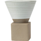 Coarse Pottery Coffee Mug with Base Creative Triangular Cone Shape Mug Personalized Small Espresso Cups for Bar 200ml