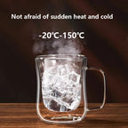 1PCS Double Wall Glass Cup Clear Coffee Mug With Handle For Hot Cold Beverage Milk Juice Drinkware Set 220/300/400ml