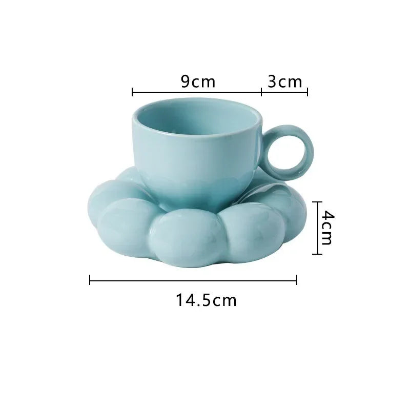 Coffee Cup Set Office Afternoon Tea Mug Kitchen Drinkware Coffee Mug Home Accessories Creative Ceramic Sunflower Cloud Milk Cups