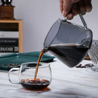 Coffee Server Glass Coffee Maker Set 60 Degree Clear Coffee Carafe Coffee Accessories Simple V-shape Funnel Barista