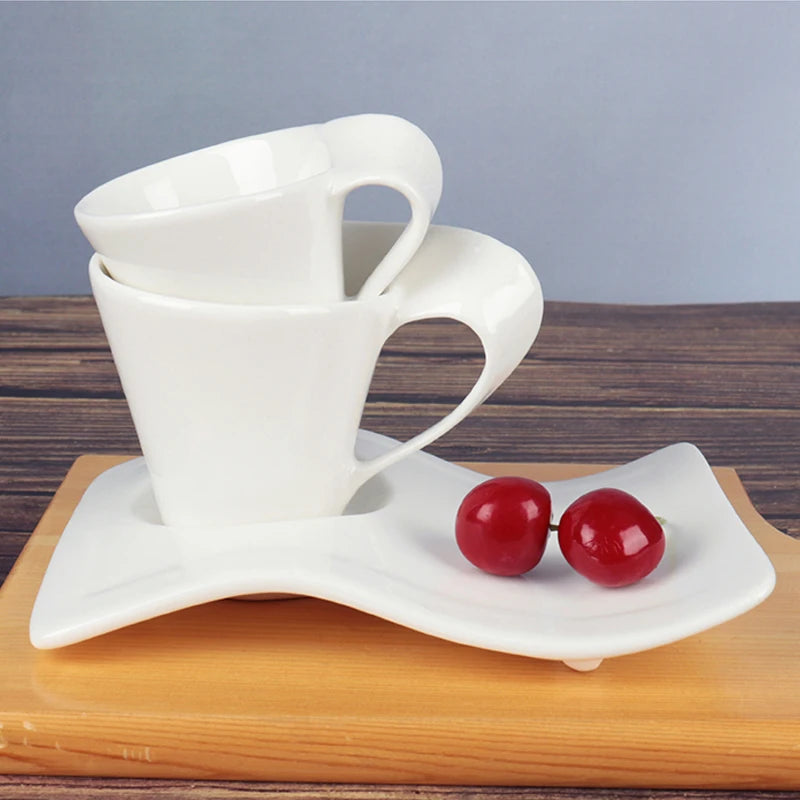 Espresso Coffee Cup Home Living Room Drinking Utensils European Ceramic Cups with Spoon and Cup Holder Kitchen Bar Supplies
