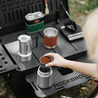 MHW-3BOMBER Moka Pot 350ml Stainless Steel Coffee Maker Integrated Pot-cup Foldable Handle Espresso Pot for Camping Coffee Tool