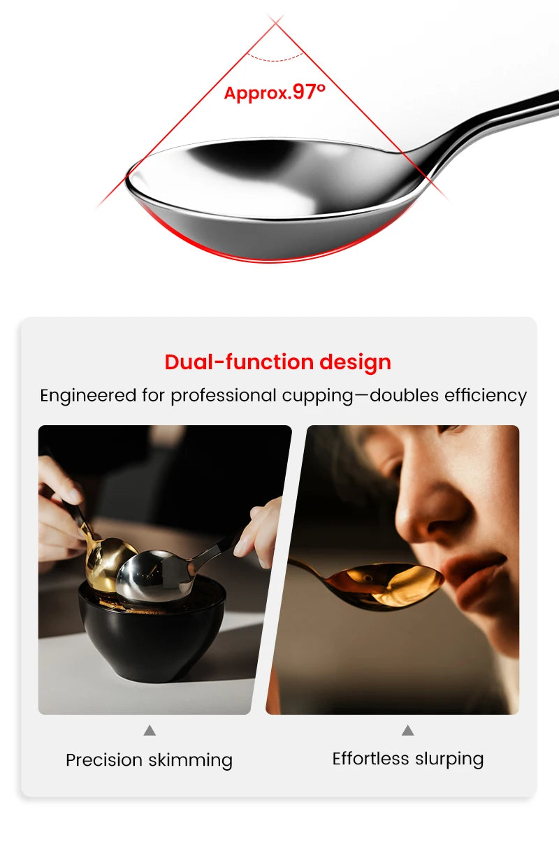 MHW-3BOMBER 1/2/3Pcs Measuring Spoon Coffee Tasting Spoon Stainless Steel Round Spoon for Baking/Cooking/Dessert Kitchen Tool