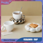 Coffee Cup Set Office Afternoon Tea Mug Kitchen Drinkware Coffee Mug Home Accessories Creative Ceramic Sunflower Cloud Milk Cups