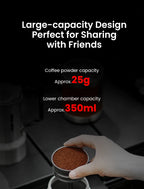 MHW-3BOMBER Moka Pot 350ml Stainless Steel Coffee Maker Integrated Pot-cup Foldable Handle Espresso Pot for Camping Coffee Tool