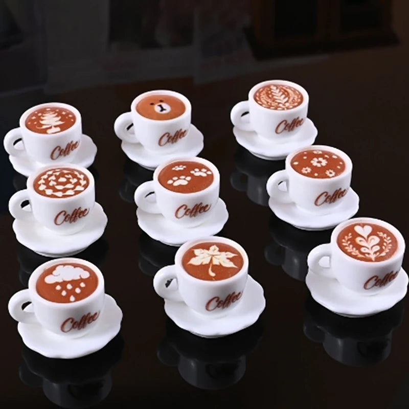 DIY Accessories for Miniature Dollhouse: 10pcs Kawaii Simulation Coffee Cup Set