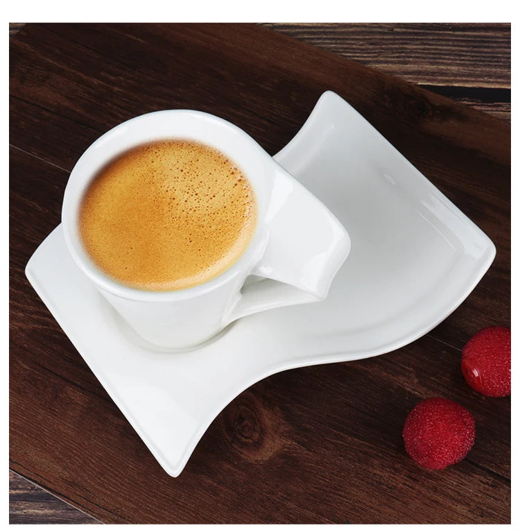 Espresso Coffee Cup Home Living Room Drinking Utensils European Ceramic Cups with Spoon and Cup Holder Kitchen Bar Supplies