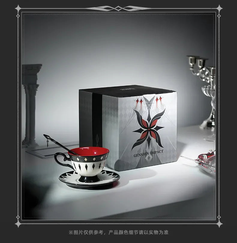 Game Genshin Impact Arlecchino impression Tea Cup Water Cup Cosplay Official Accessories Coffee Cup Gift From Kids Set Present