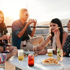 Drinking Glasses Cup with Glass Straw 4pcs Set Can Shaped For Beer Iced Coffee Whiskey Soda Tea Water with 2 Cleaning Brushes