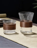 Gianxi Glass Coffee Mug Japanese Style  Walnut Cup SleeveTransparent Kawaii Cup Coffeeware Beautiful Tea Mugs Beer Mug Cute Mug