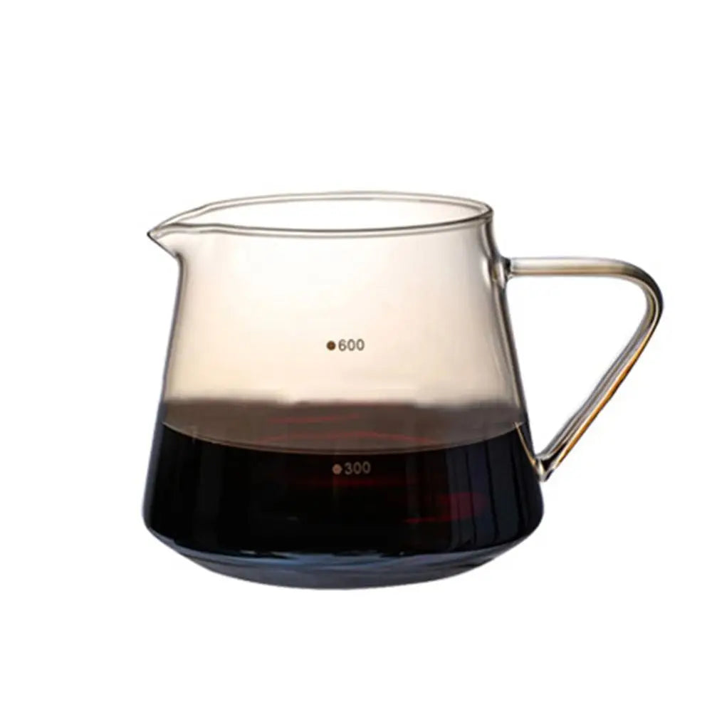 Coffee Server Glass Coffee Maker Set 60 Degree Clear Coffee Carafe Coffee Accessories Simple V-shape Funnel Barista