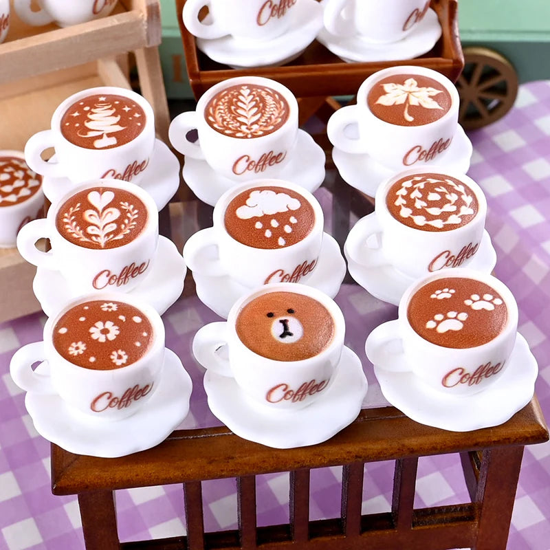 DIY Accessories for Miniature Dollhouse: 10pcs Kawaii Simulation Coffee Cup Set