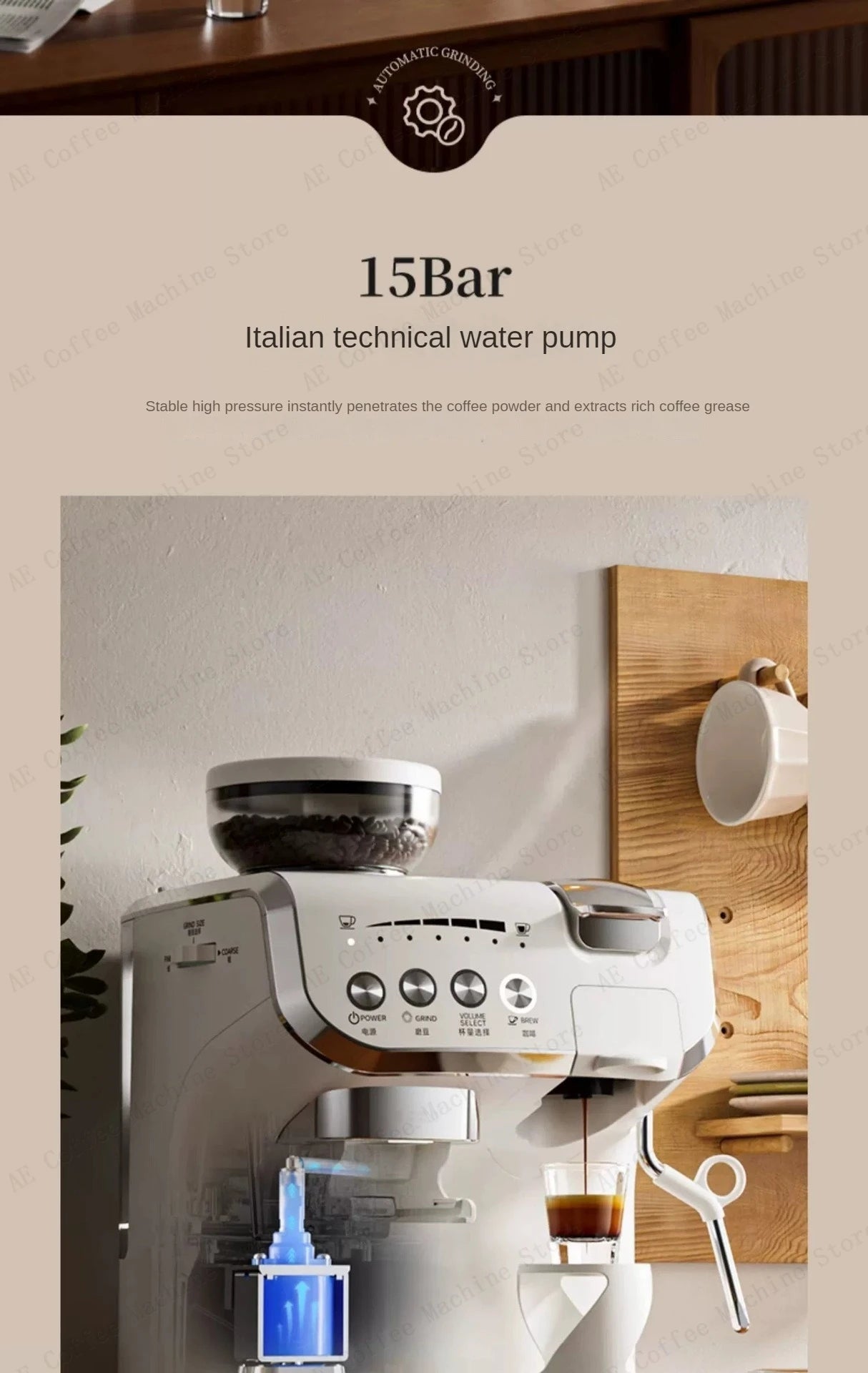 Multifunctional Coffee Machine That Can Use Capsules Grinding Integrated Espresso Machine Semi-automatic Home Coffee Machine