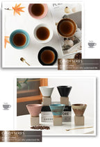 Coarse Pottery Coffee Mug with Base Creative Triangular Cone Shape Mug Personalized Small Espresso Cups for Bar 200ml