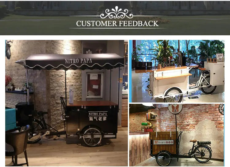 Outdoor Business Bike Electric Coffee Bike For Drink Food Bike