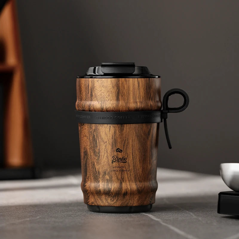 BINCOO Ceramic lined coffee cup, practical insulated cup, portable portable portable water cup, men's and women's 316 stainless