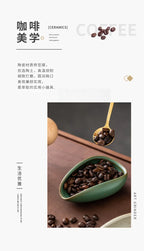 Coffee Beans Dosing Cup Trays Pottery Tea Separator Vessel Ceramic Measure Ware Espresso Bean Scoop Shovel Coffee Accessories ﻿
