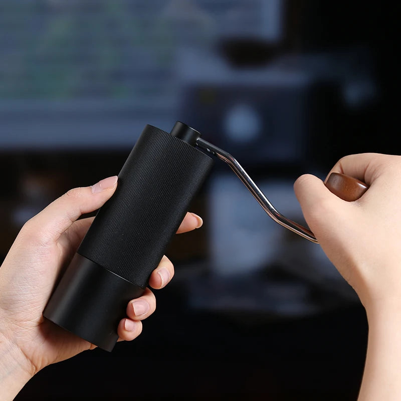 Household Portable Steel Burr Manual Coffee Bean Grinder Aluminum Alloy Coffee Grinder