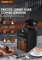 Electric Burr Mill Coffee Grinder Automatic Coffee Bean Grinding With 28 Grind Settings For Espresso French Press Drip 2-12 Cup
