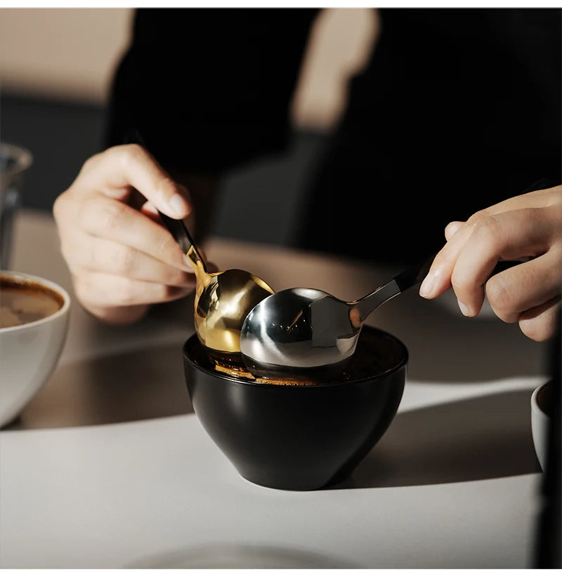 MHW-3BOMBER 1/2/3Pcs Measuring Spoon Coffee Tasting Spoon Stainless Steel Round Spoon for Baking/Cooking/Dessert Kitchen Tool