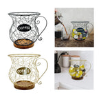 Coffee Pod Holder Metal Mug Shaped Large Capacity Coffee Capsule Holder for Kitchen Countertop Bar Accessories Home Desktop