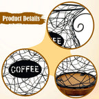 Coffee Pod Holder Metal Mug Shaped Large Capacity Coffee Capsule Holder for Kitchen Countertop Bar Accessories Home Desktop